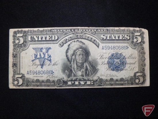 Series of 1899 $5 Silver Certificate Lyons and Roberts signatures VG
