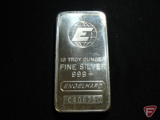 Engelhard 10 Troy Oz. .999+ Silver Bar