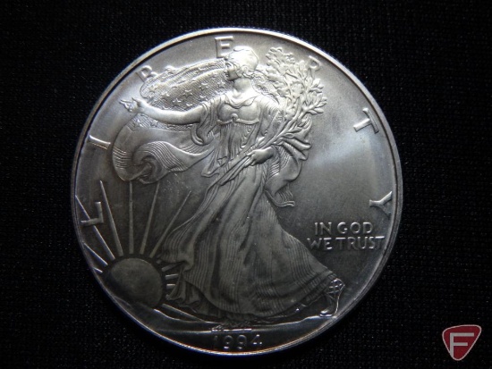 1994 Silver Eagle unc. lightly toned