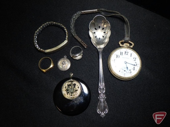 South Bend 16 size lever-set manual-wind open-face 21-jewel pocket watch with broken balance staff