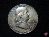 1952 Franklin Half Dollar, nicely toned, XF, 90% silver