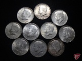 (9) 1964 Kennedy 90% Silver Half-Dollars, 1967 Kennedy 40% Silver Half-Dollar