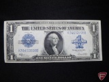 1923 $1 Blue Seal Silver Certificate horse blanket VF with numerous folds
