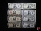 (3) 1935 C $1 Silver Certificates VF, 1957 B $1 Star Note VF