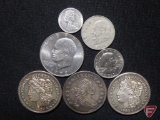 (3) Misc. .999 Silver 1 Troy Oz. rounds; 1972 D Ike Dollar non-silver,