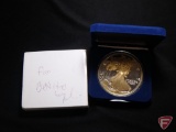 Proof Striking Silver Eagle design 12.005 Troy Oz. .999 Silver with partial 24K gold electroplate