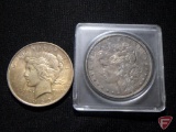 1886 Morgan Silver Dollar XF heavily toned with reverse damage