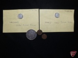 1902 Morgan Silver Dollar VF cleaned, 1944 Wheat Penny avg. circ.