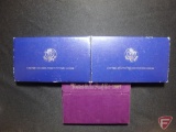 1987 U.S. Mint Proof Set, (2) 1987 U.S. Constitution Silver Dollar Proofs in original mint packaging