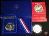 1992 U.S. Silver Eagle BU, 1986 Statue of Liberty Proof 90% Silver Dollar in original Mint packaging