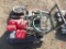 Gas cans, garden hose with reel, Powerglide palm sander