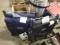 (2) folding stadium seats, outdoor turkey fryer with stand and pan, Coleman caylastist heater