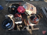 Gas cans, copper tubing, copper wire, steel wheels, gear lube cans, boat anchor