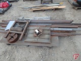 Angle iron, square tubing, round stock, 4 jaw lathe head, and metal grate