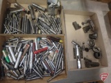 Contents of (3) flats: roughing end mills, (3) collet chucks, chamfering tools, center drills,