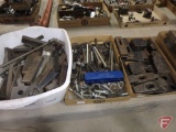 Parting off tool, parallels, misc. blocks, drawbar for mill, T-nuts, impact driver with bits,