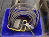 Pressure washer hose, work light, small ratchet straps