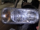 Snow plow headlights with wiring harness and mounting brackets