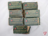 .22 Remington Automatic ammo approx. (25) rounds, empty vintage boxes, empty casings