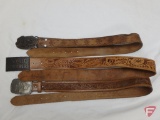 Leather belts (3), Colt Revolvers buckle