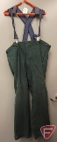 Boat Sail Drill wool hunting pants with suspenders