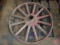 Model T front wheel with wood spokes