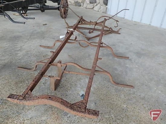 Model T car frame with wishbone and front axle