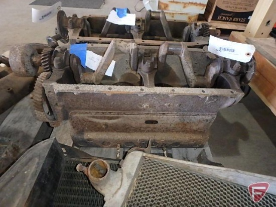 Model T engine block with crankshaft and cam shaft