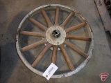 Model T rear wheel with wood spokes