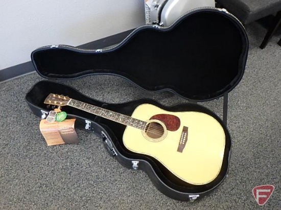 Cort acoustic 6 string guitar 02090358, Earth-1200, with mother-of-pearl like inlay on neck