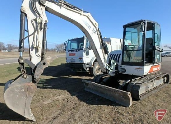 2004 Bobcat 442 mini excavator, 3,161 hrs showing, joystick control, full cab with heat and air