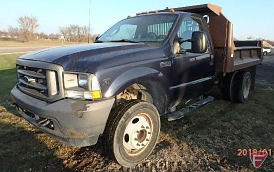 2003 Ford F-450 Pickup Truck with Dump Bed, VIN # 1FDXF46S63EA38817