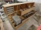 Wooden shelving, file drawers