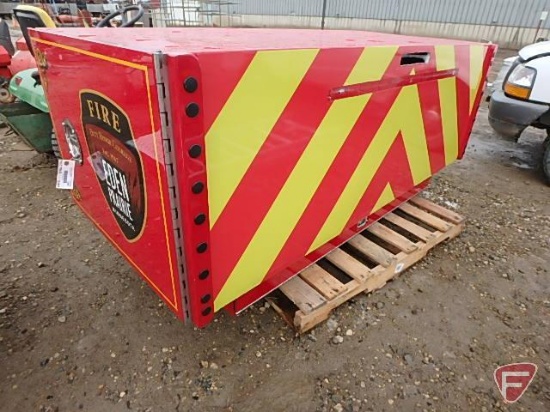Utility truck box with 3 doors, 78"Wx35"Dx34"H, high visibility design, poly construction