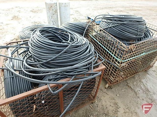 Plastic irrigation tubing, approx. 17 rolls, approx. 500' per roll, 5/8" ID