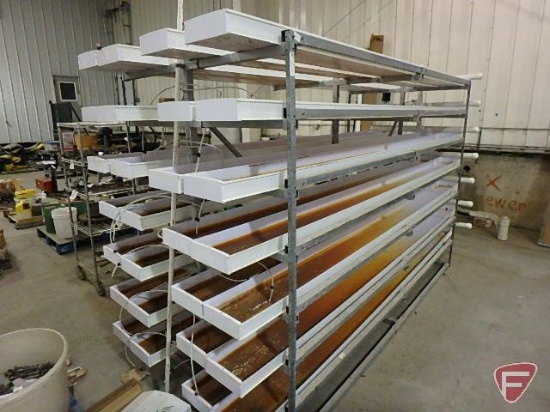 Fodder Pro 2.0 hydroponic system, 28 beds (12'X9"X2.5") on metal frame