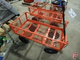 Ironton garden cart with pneumatic tires and drop down sides, 34