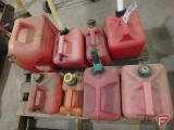 Gasoline containers, (9) units