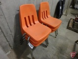 (6) plastic chairs with metal legs