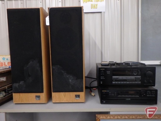 Onkyo Stereo system, TX-SV545 receiver and DX-C730 6 disc changer, with remotes, and