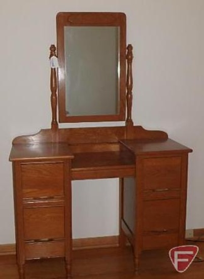 Youth wood dresser/vanity, 62inHx40inWx16inD, some stains