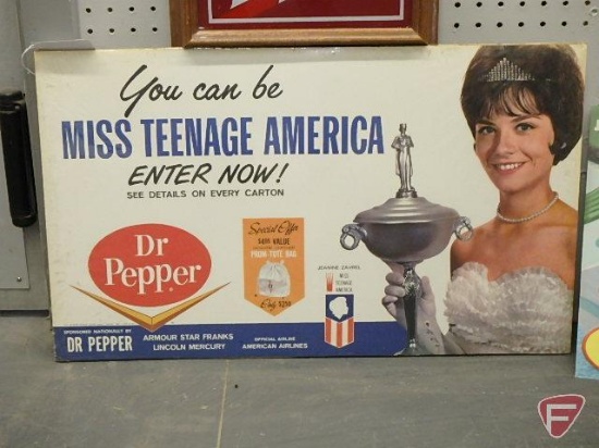 Ms Teenage America sponsored by Dr Pepper advertising poster 15inHx25inW, and