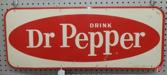 Dr Pepper metal sign 12inHx30inW, some scratches