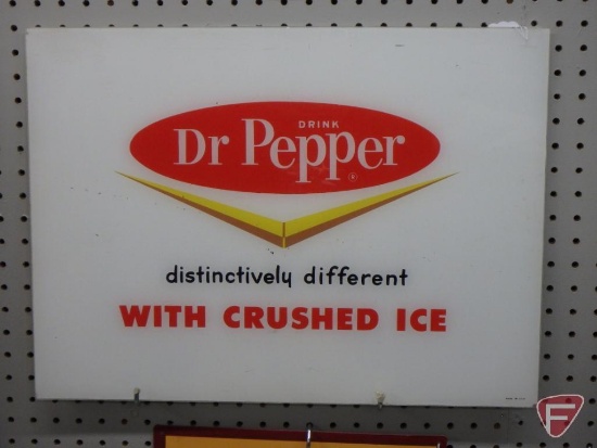 Dr Pepper plexi-glass sign, 16inHx21inW