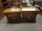 (2) matching wood side tables, 2 drawer, 24inHx29inWx16inD. Matches lots 475 and 487