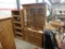 2pc wood and glass hutch, bottom has 1 drawer and 2 doors 34inHx44inWx18inD, top has 3 glass
