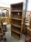 Wood bookshelf with metal trim, 70inHx24inWx12inD