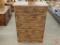 Dresser/storage cabinet, 5 drawers, 46inHx13inWx17inD. Matches lots 492 and 495.