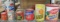 Vintage tins, Pepsi, Ritz, Kemps, Red Dot, Fritos, Bowers, Planters.