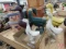 Metal decorative items, rooster, candle holder, wall vase, and pig row, decorative chicken